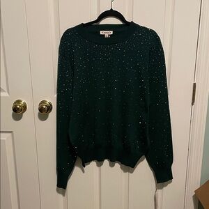 Nanette Lepore Forest Green Sweater with Shimmer Details
